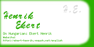 henrik ekert business card